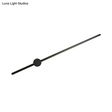 Minimalist Led Wall Sconce Lighting In Black Slim Rod Design - Heights Of 23.5 31.5 And 47 Ideal For