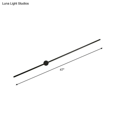 Minimalist Led Wall Sconce Lighting In Black Slim Rod Design - Heights Of 23.5 31.5 And 47 Ideal For