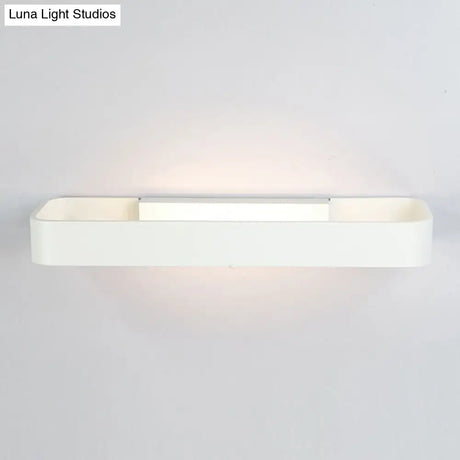 Minimalist Led Wall Sconce: Rectangular Aluminum Fixture 12/16 Diameter Black/White