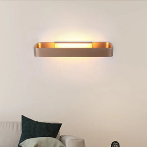 Minimalist Led Wall Sconce: Rectangular Aluminum Fixture 12/16 Diameter Black/White Gold / 12