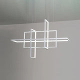 Minimalist Led White Frame Rectangular Hanging Light With Acrylic Island Lighting Fixture 4 /