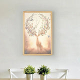 Minimalist Led Wood Wall Mounted Mural Lamp With Deer Pattern - 12/16 Metallic Square Width / 16