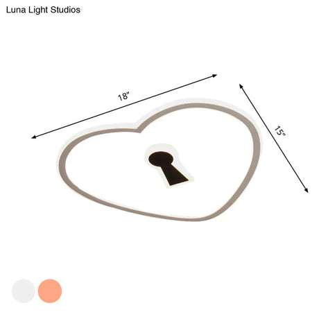 Minimalist Loving Heart Ultrathin Led Ceiling Light - Pink/White
