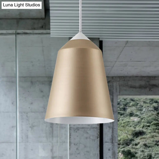 Minimalist Bell Pendant Light - White/Blue/Gold 1-Light Hanging Ceiling Fixture