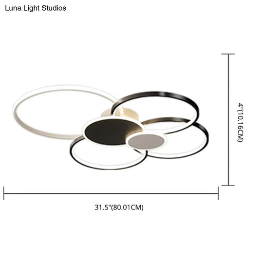 Minimalist Metal Led Ceiling Light For Living Room - Flush Mount Circlet Fixture