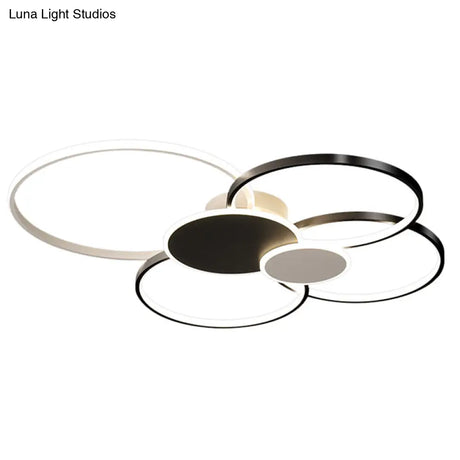 Minimalist Metal Led Ceiling Light For Living Room - Flush Mount Circlet Fixture