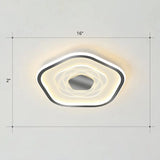 Minimalist Metal Led Flush Ceiling Light - Pentagonal Bedroom Fixture Black / 16’ Remote Control