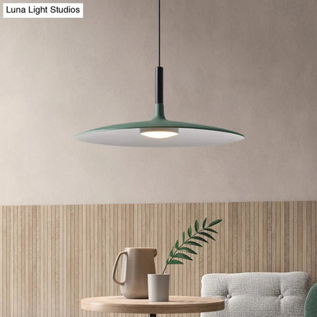 Minimalist Metal Led Pendant Lamp - Flying Saucer Style For Restaurants