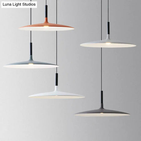Minimalist Metal Led Pendant Lamp - Flying Saucer Style For Restaurants
