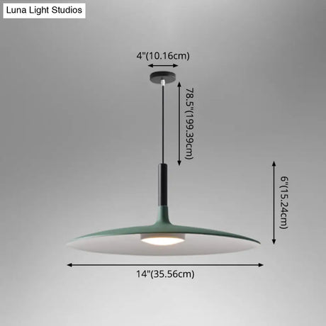 Minimalist Metal Led Pendant Lamp - Flying Saucer Style For Restaurants