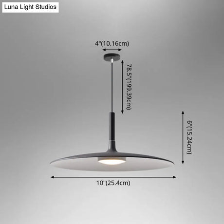 Minimalist Metal Led Pendant Lamp - Flying Saucer Style For Restaurants