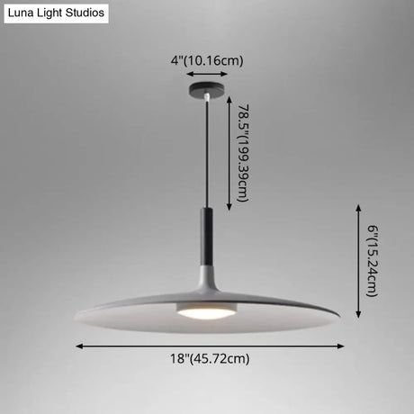 Minimalist Metal Led Pendant Lamp - Flying Saucer Style For Restaurants