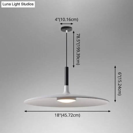 Minimalist Metal Led Pendant Lamp - Flying Saucer Style For Restaurants