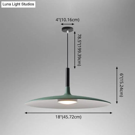 Minimalist Metal Led Pendant Lamp - Flying Saucer Style For Restaurants