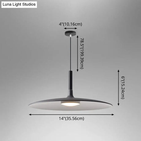 Minimalist Metal Led Pendant Lamp - Flying Saucer Style For Restaurants