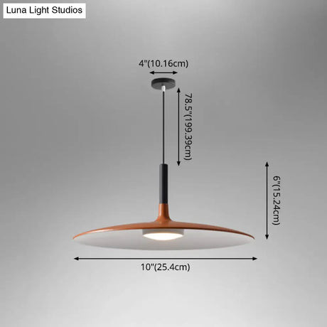 Minimalist Metal Led Pendant Lamp - Flying Saucer Style For Restaurants