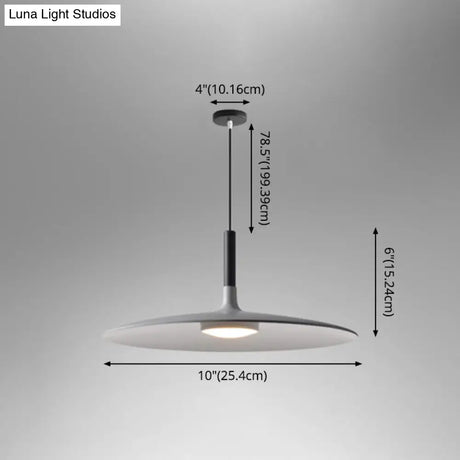 Minimalist Metal Led Pendant Lamp - Flying Saucer Style For Restaurants