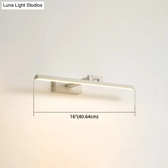 Minimalist Metal Led Vanity Light - Single Fixture Modern Style