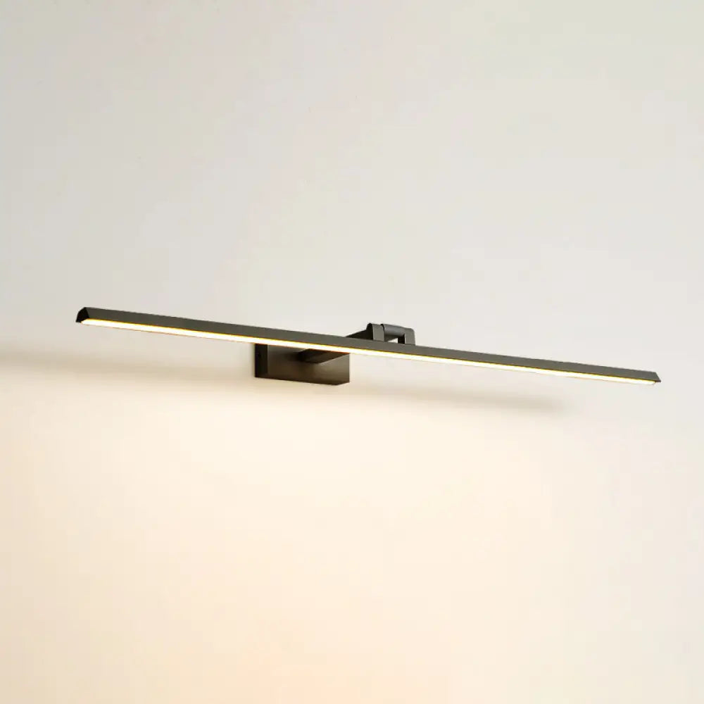 Minimalist Metal Led Vanity Light - Single Fixture Modern Style Black / 31.5 Natural