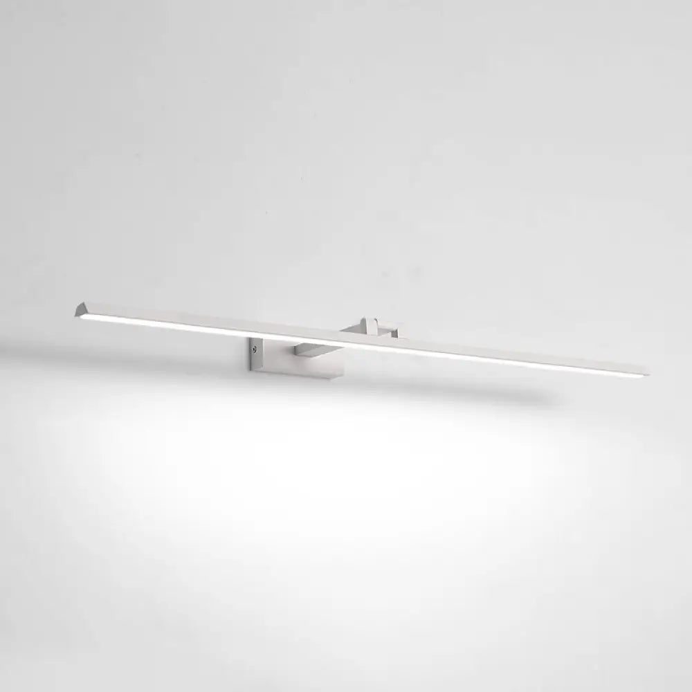 Minimalist Metal Led Vanity Light - Single Fixture Modern Style White / 31.5