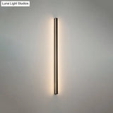 Minimalist Metal Led Wall Sconce Light For Bedroom - Rectangular Design In Black