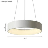 Minimalist Metal Ring Integrated Led Pendant Light - 3 Size & Color Options For Dining Room