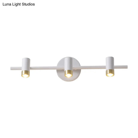 Minimalist Metallic 3-Arm Wall Mount Vanity Lamp For Bathroom