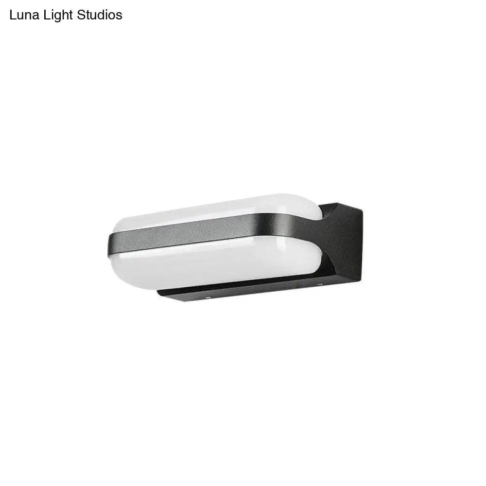 Minimalist Metallic Black Led Wall Sconce For Balcony Lighting