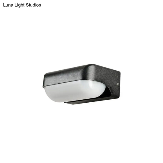 Minimalist Metallic Black Led Wall Sconce For Balcony Lighting