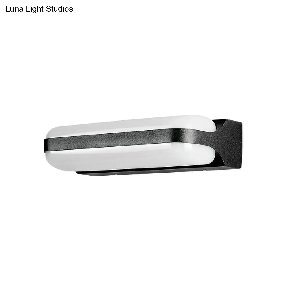 Minimalist Metallic Black Led Wall Sconce For Balcony Lighting