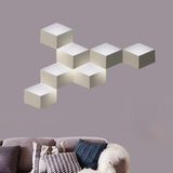 Minimalist Metallic Geometric Wall Mount Light: Cubic Shape 1/2-Light White Lamp For Corridor 7 /
