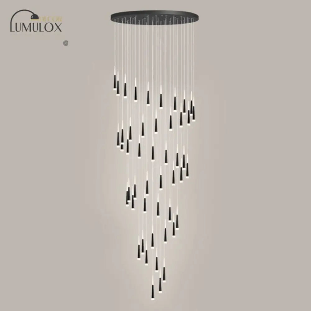Minimalist Metallic Multi Ceiling Light Staircase Suspension Lighting With Acrylic Shade 48 / White