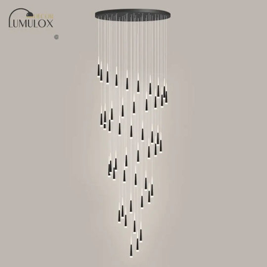 Minimalist Metallic Multi Ceiling Light Staircase Suspension Lighting With Acrylic Shade 48 / White