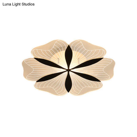 Minimalist Nordic Led Ceiling Flush Mount In Black White/Warm Light - Flower - Inspired Design