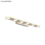 Minimalist Oval Acrylic Vanity Light With 4/6 Bulbs In Warm/White - 15/23 Length And White Finish