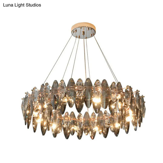 Minimalist Crystal Clear Oval Pendant Ceiling Light For Restaurants
