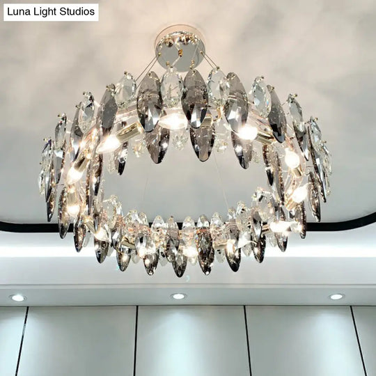 Minimalist Crystal Clear Oval Pendant Ceiling Light For Restaurants