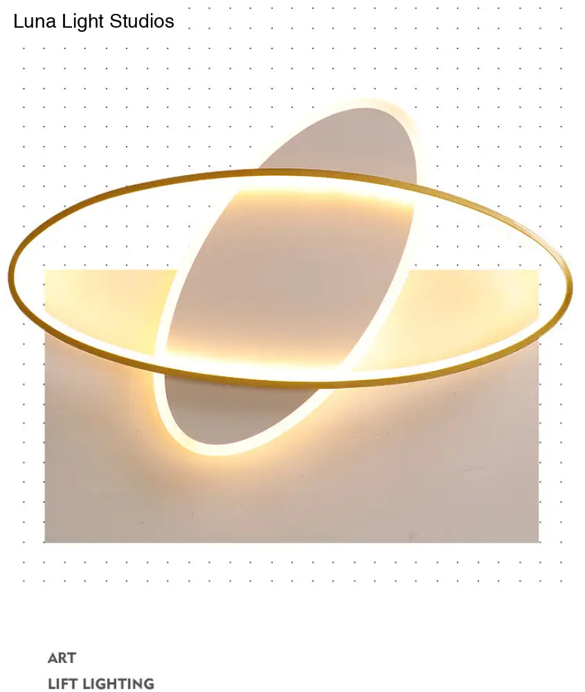 Minimalist Oval Gold Flush Mount Led Ceiling Light Fixture