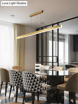 Minimalist Rectangular Led Suspension Lamp - Metal Island Light Fixture