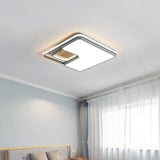 Minimalist Rectangular/Square Led Flushmount Ceiling Light In Grey/Black With Warm/White Grey /