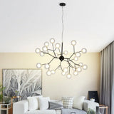 Minimalist Round Black Glass Chandelier Led Pendant Light For Dining Room 27 /