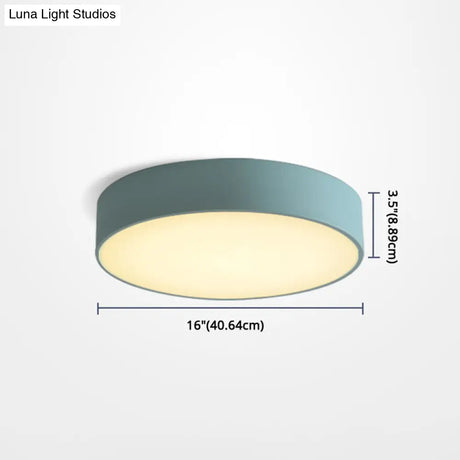 Minimalist Round Flush Mount Ceiling Lighting Fixture - 1 Light Aluminum