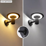 Minimalist Solar Wall Light For Courtyard With Black Tray Design And Led Aluminum Sconce