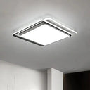 Minimalist Square Acrylic Led Ceiling Flush Mount Light Fixture In Black/White - Warm/White/3 Color