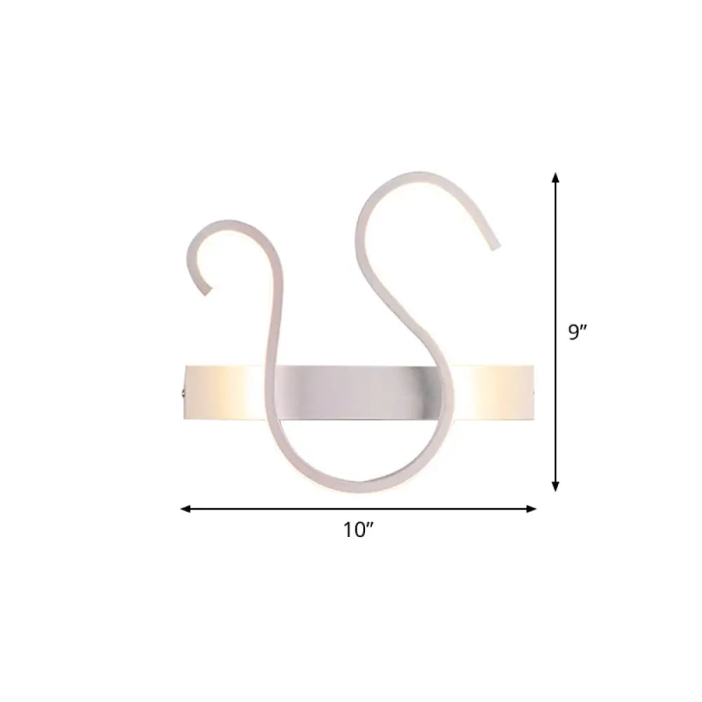 Minimalist Swirl Led Wall Light Fixture For Living Room In Warm/White