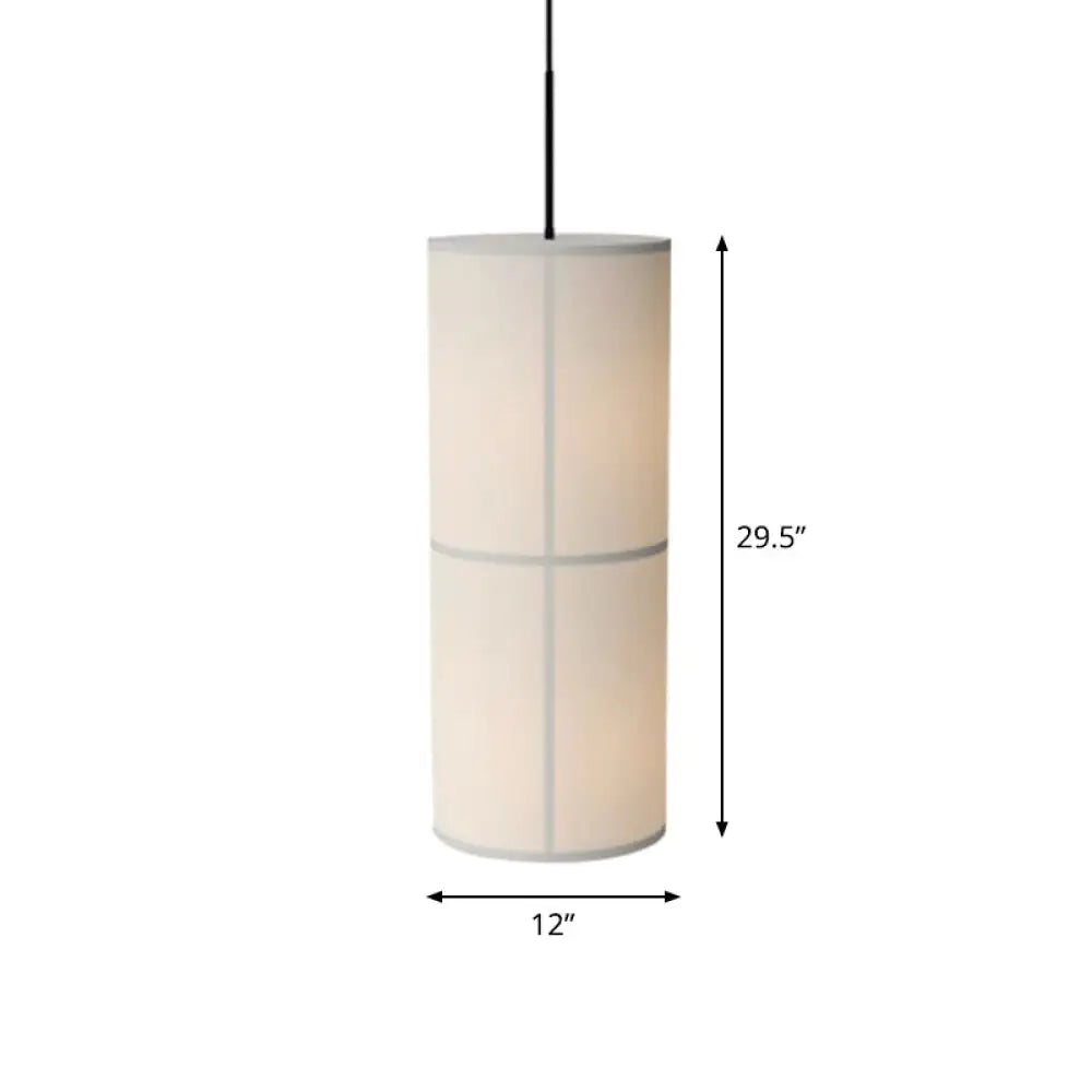 Minimalist White Suspended Fabric Pendant Lamp For Dining Room