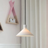 Minimalist White Glass Pendant Ceiling Lamp With Wide Flare Hanging Kit