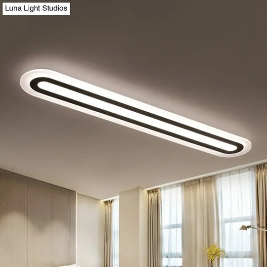 Minimalist White Led Flush Mount Lighting Fixture - Perfect For Living Room /