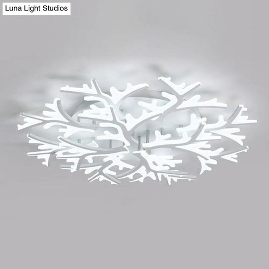 Minimalist White Snowflake Led Flush Mount Lighting For Living Room 12 /