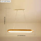 Minimalist Wood Island Pendant Led Ceiling Light - Modern Elliptic Design For Living Room